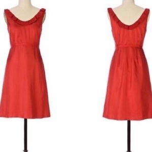 Anthropologie Moulinette Soeurs Rust Silk Dress